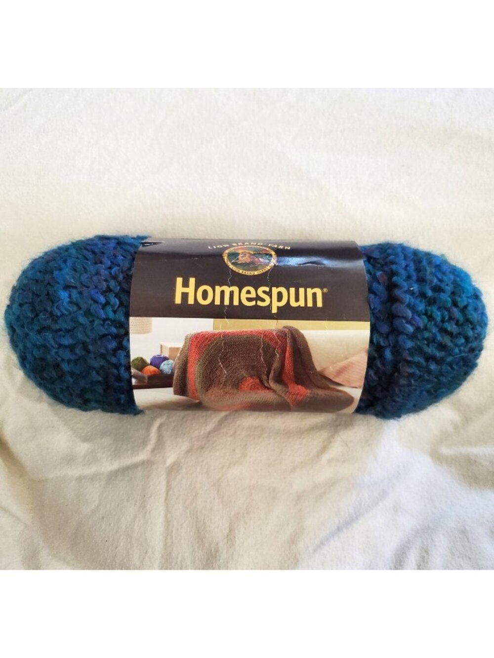 Lion Brand Homespun Yarn Lagoon Bulky 5 Weight 98 Percent Acrylic 6 Oz